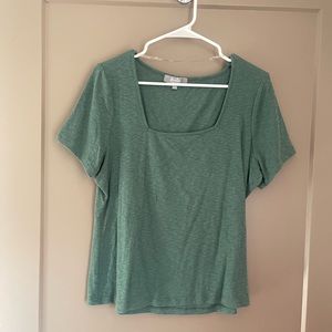 Square Neck Green Shirt